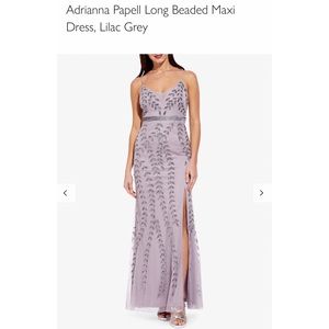 Adrianna Papel Long Beaded maxi dress, Lilac Grey